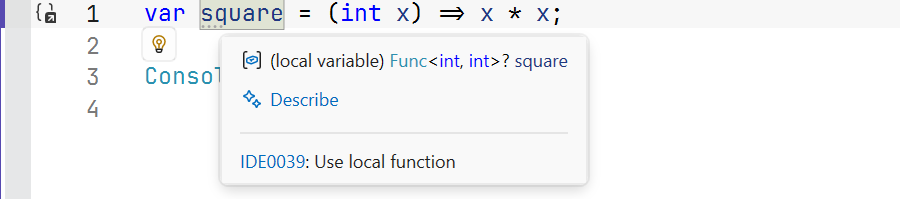 The natural type of a lambda expression in a tooltip