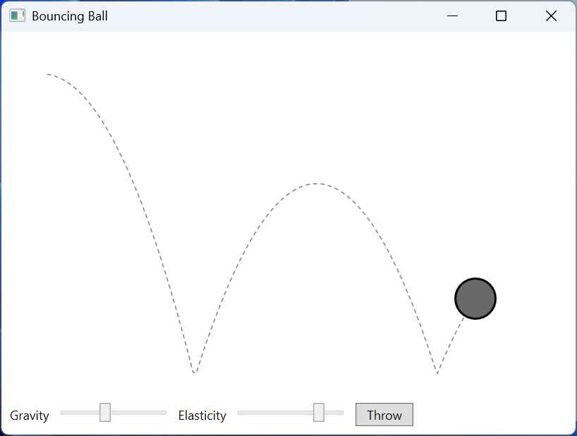 The "Bouncing ball" application