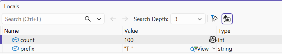 A captured variable in the Locals window