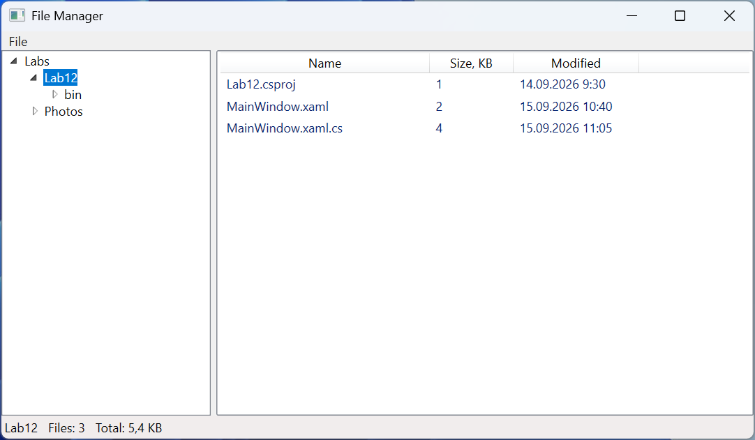 The "File manager" application